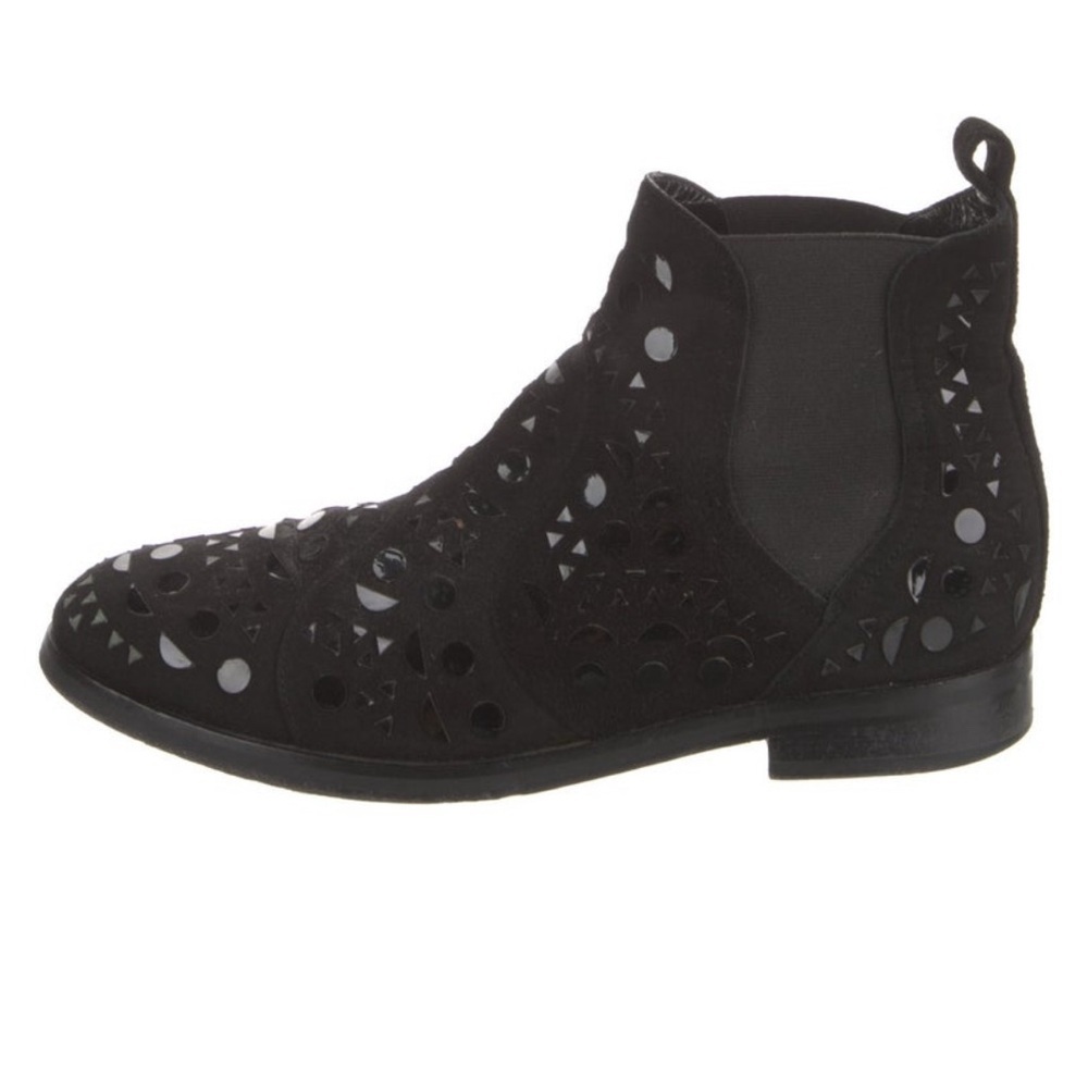ALAÏA Black Suede Laser-Cut Chelsea Boots | IT 36.5 (US 6.5) | Suede Boots